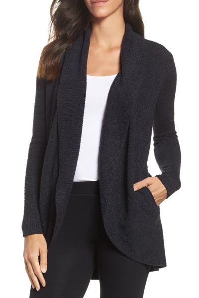 Barefoot Dreams CozyChic Lite Circle Cardi, Black, X-Small : :  Clothing, Shoes & Accessories