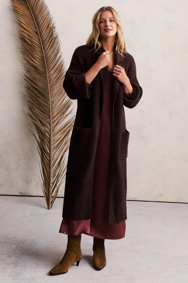 Barefoot Dreams Chocolate Long Coat