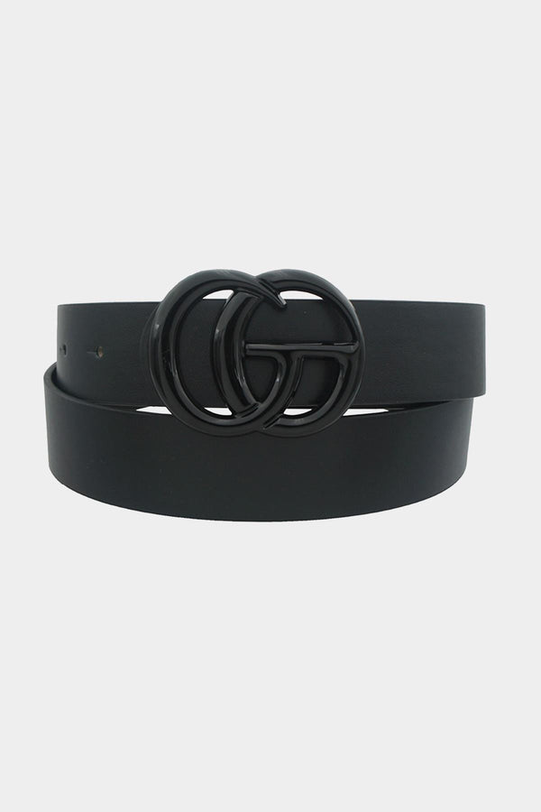 Black Coated Logo Belt