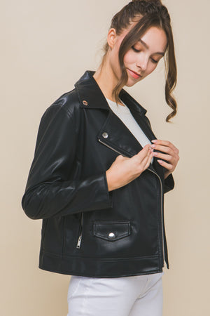 Tara Pleather Super Soft Moto Jacket