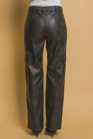 Trisha Faux Leather Wide Leg Pant