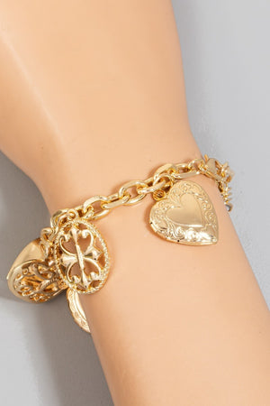 Heart Locket Charm Bracelet