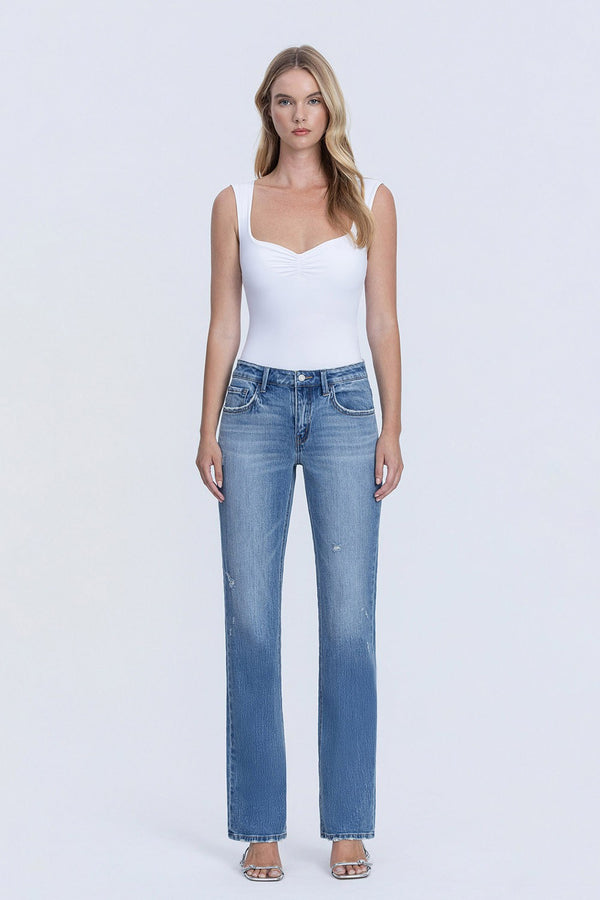 Flying Monkey/Vervet Mid Rise Straight Jeans