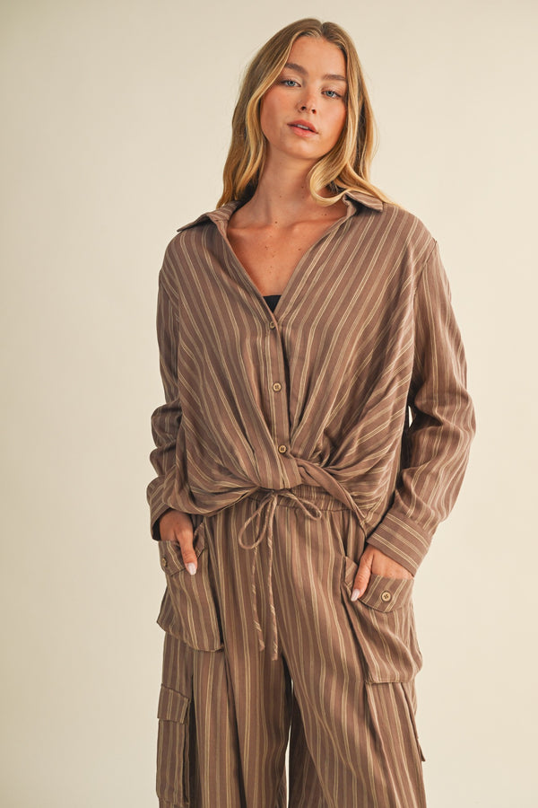 Demi Striped Twist Front