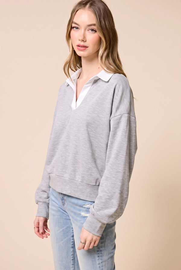 Scuba Contrast Collar Pullover