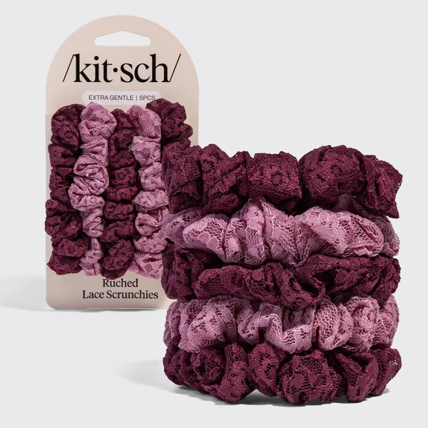 Kitsch Ruched Lace Scrunchies 5pc