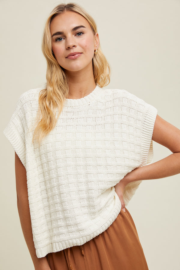 Textured Sleeveless Sweater