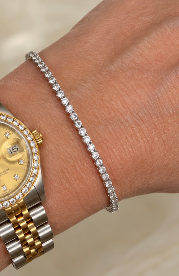 Realistic Faux Diamond Tennis Bracelet