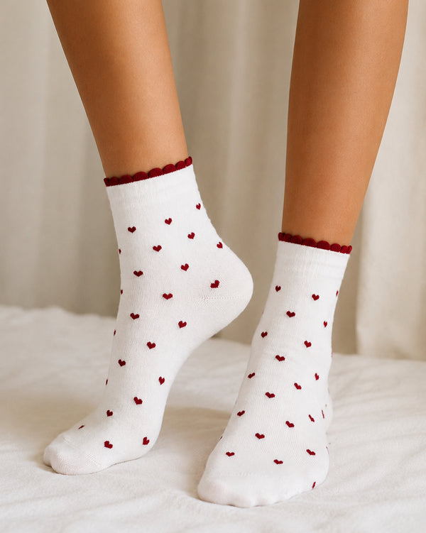 Adorable Heart Print Socks