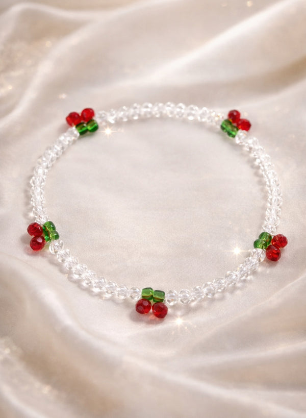 Micro Cherry Beaded Bracelet