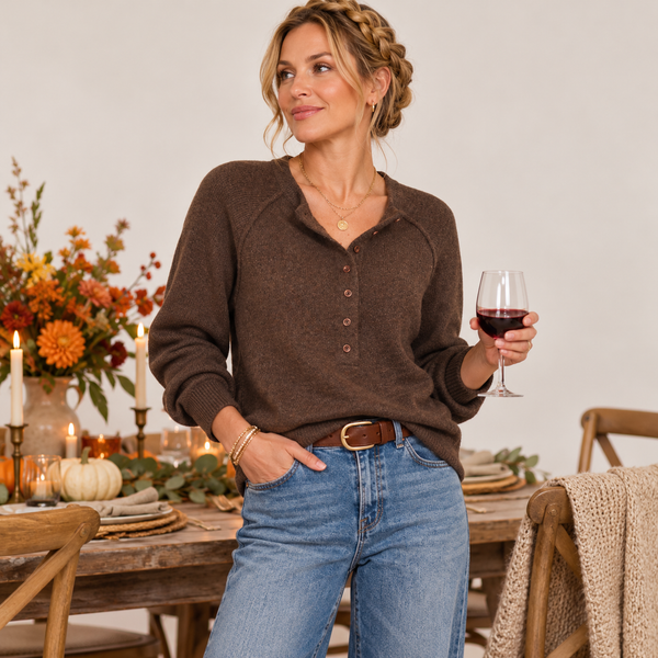 Sienna Half Button Henley
