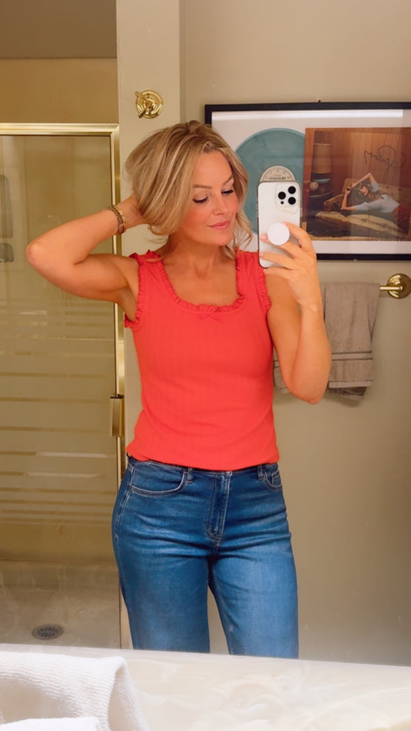 Elizabeth Ruffle Trim Tank