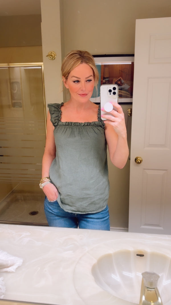 Sea Side Ruffle Strap Blouse