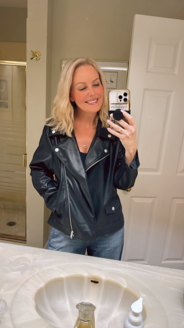 Tara Pleather Super Soft Moto Jacket