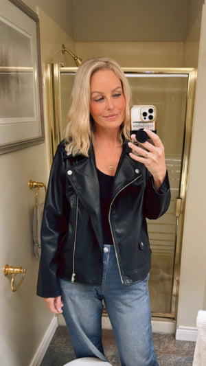 Tara Pleather Super Soft Moto Jacket