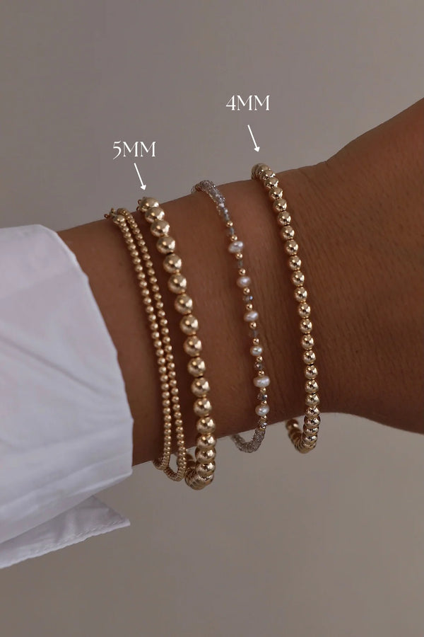 Katie Waltman 4mm Gold or Silver Filled Beaded Bracelet
