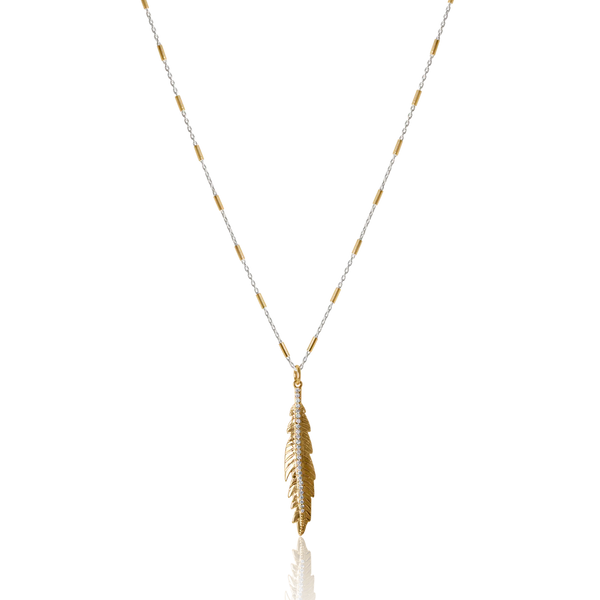 2 Tone Feather Necklace