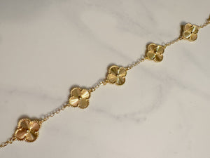 Waterproof Gold Clover Bracelet