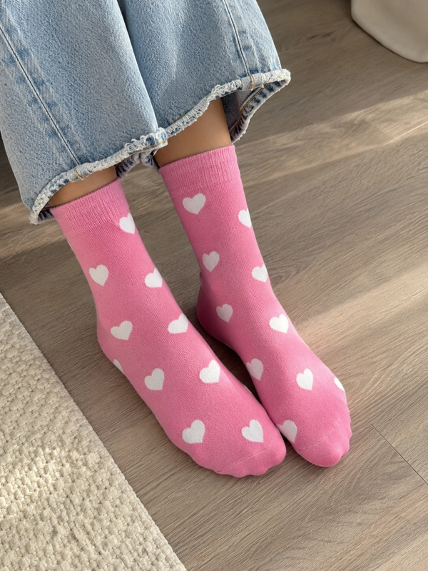 Perfectly Pink Heart Socks