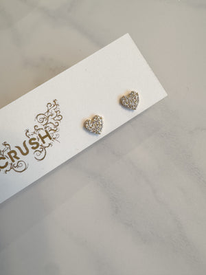 Little Mini Pave Heart Studs