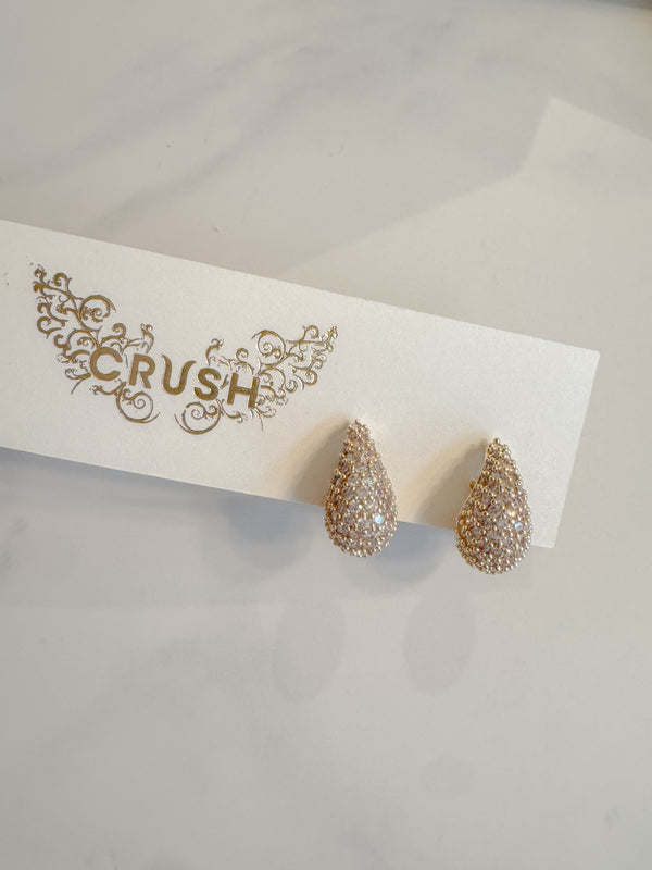 Crystal Drenched Tiny Teardrop Stud