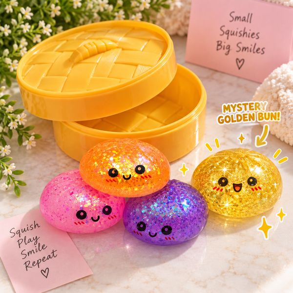 Slow Rise Mystery Glitter Bun Squishy