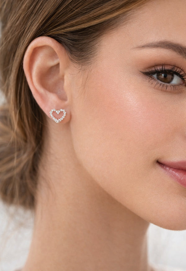 Nikki Hollow Heart Studs