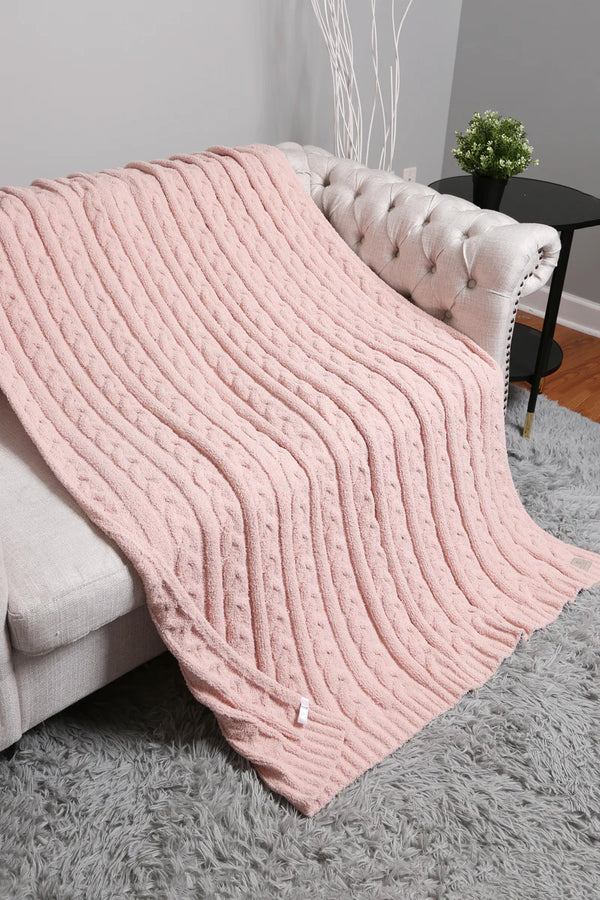 Delicate Cable Knit Throw