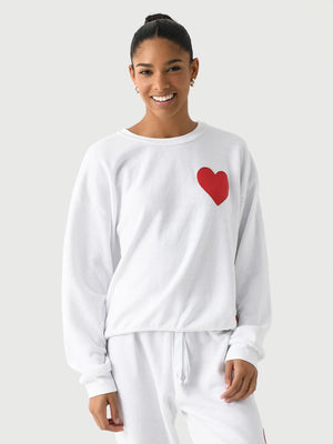 Aviator Nation Little Heart Crew White