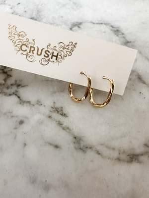 14k Gold Plated Oval Hoops