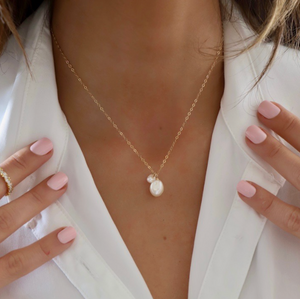 Katie Waltman Double Pearl Drop Necklace