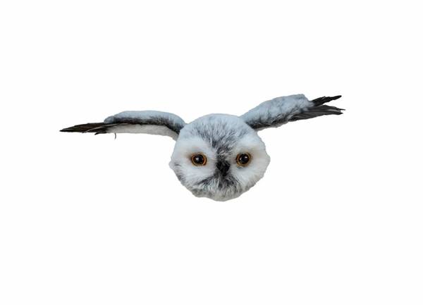 Flying Grey Owl Holiday Ornament