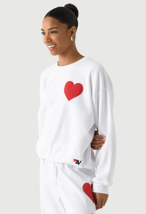 Aviator Nation Little Heart Crew White