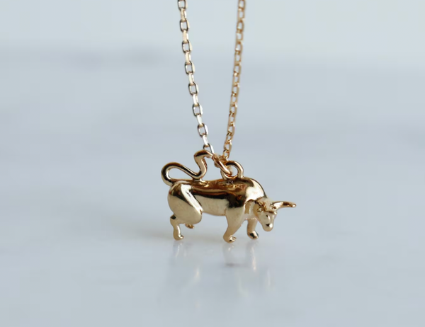 Tiny Stock Market Bull Necklace