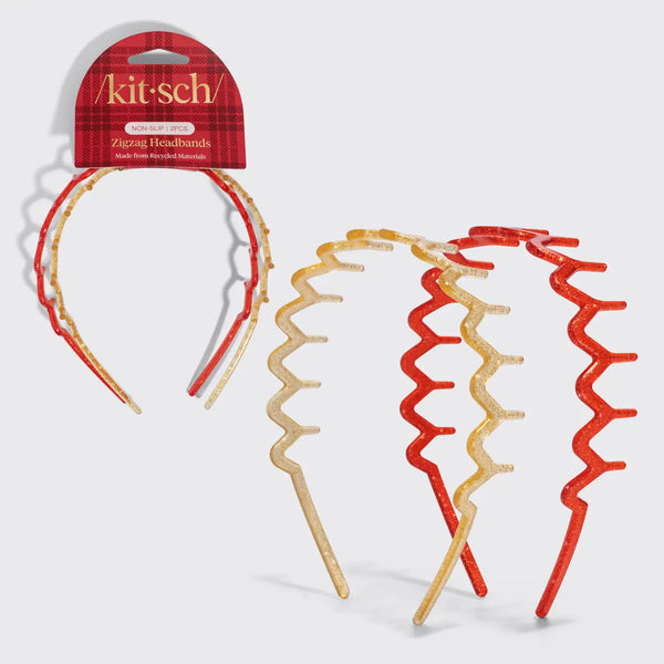 Kitsch Holiday Zig Zag Headband Set
