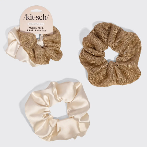 Kitsch Metallic Mesh & Satin Scrunchies