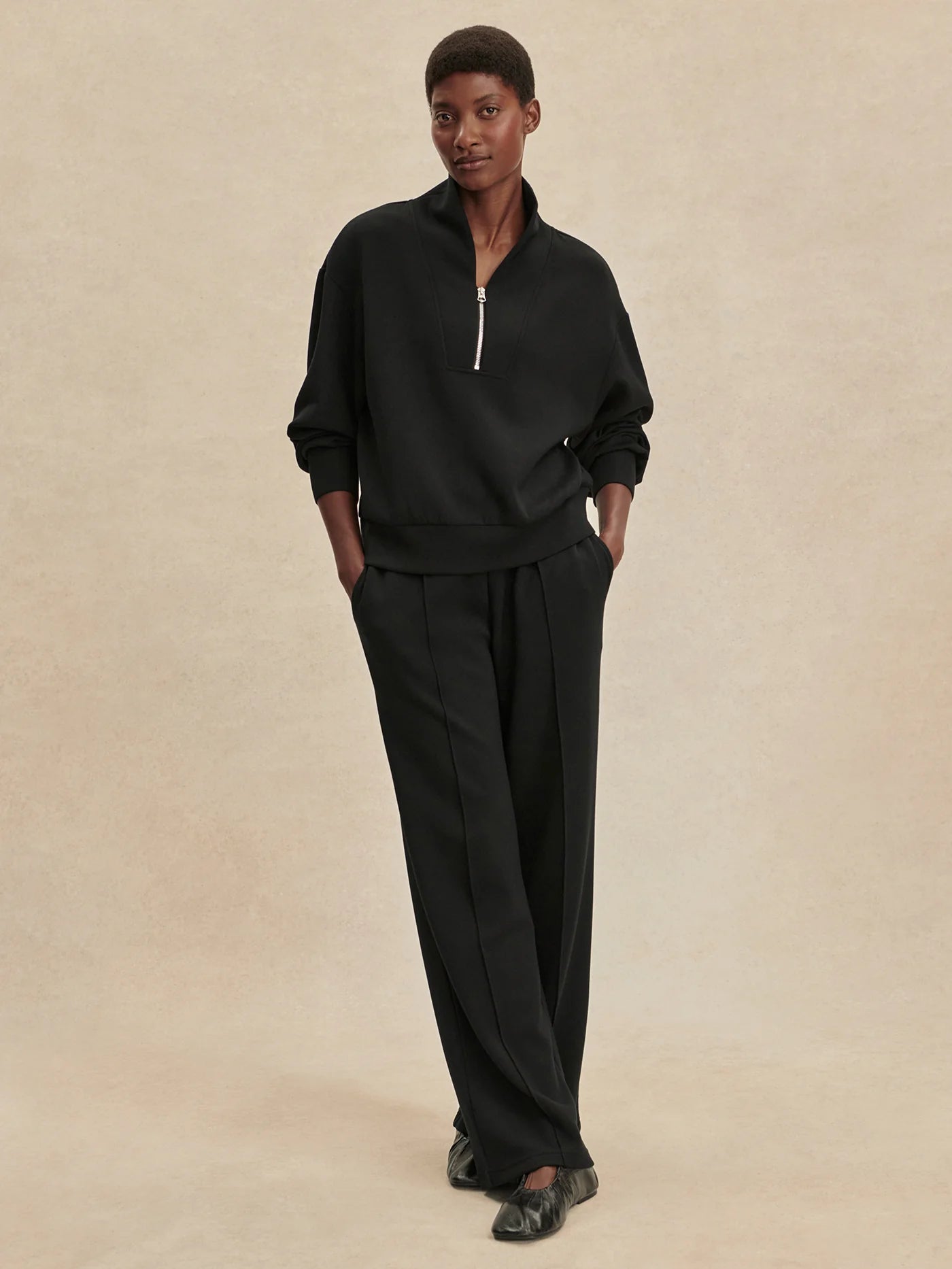 The Varley Wide Leg Pant Black