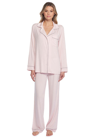 Barefoot Dreams Piped Luxe Milk Jersey PJ's Pink