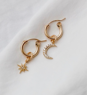 Celestial Star and Moon Hoops