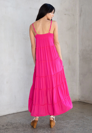 Low Tide Tiered Maxi Pink