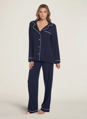 Barefoot Dreams Luxury Piped PJ's Navy