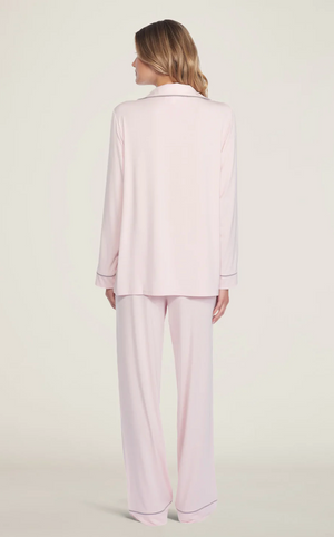 Barefoot Dreams Piped Luxe Milk Jersey PJ's Pink