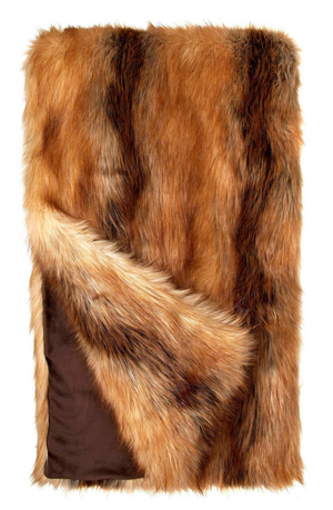 Red Fox Faux Fur Throw 60 x 72