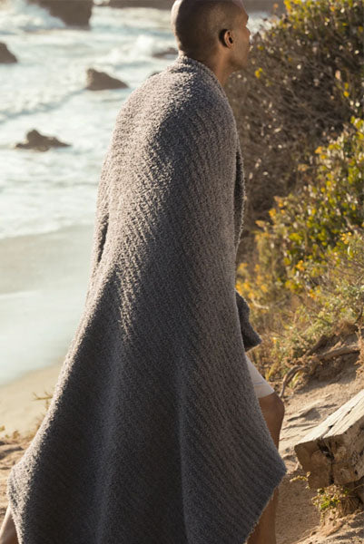 Barefoot Dreams CozyChic Ribbed Throw Charcoal