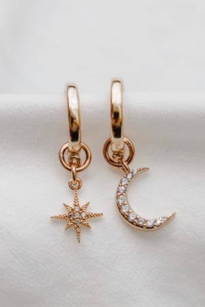 Celestial Star and Moon Hoops