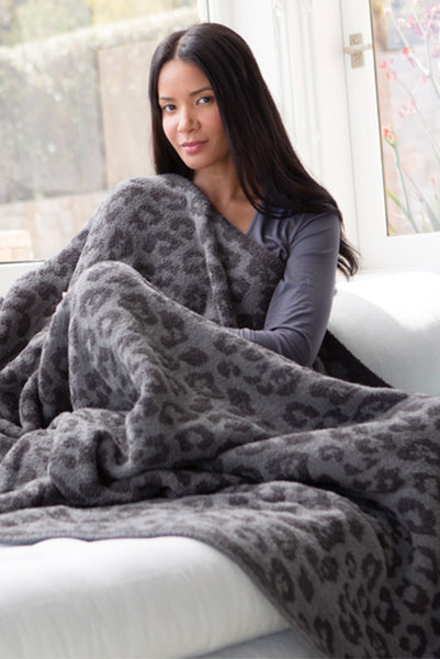 Barefoot Dreams CozyChic Into the Wild Throw Graphite/Carbon