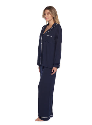 Barefoot Dreams Luxury Piped PJ's Navy