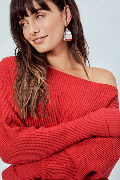 Ultra Soft Red Waffle Top