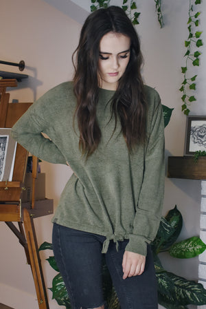 Barefoot Dreams Slouchy Pullover Olive