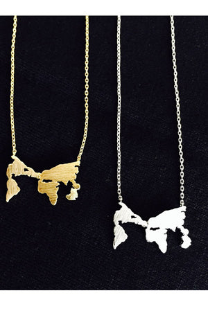 Tiny World Traveller Map Necklace